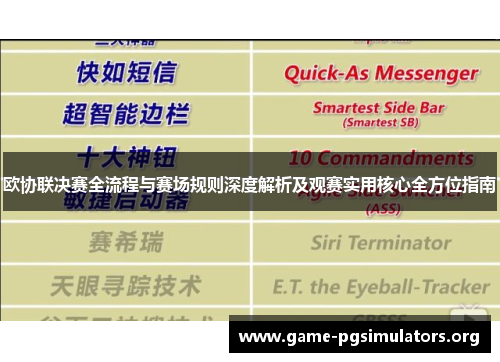 欧协联决赛全流程与赛场规则深度解析及观赛实用核心全方位指南